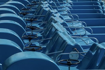 Blue Pedal Boats