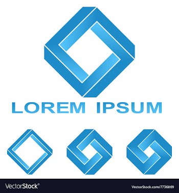 Blue Penrose rectangle company symbol design set vector image