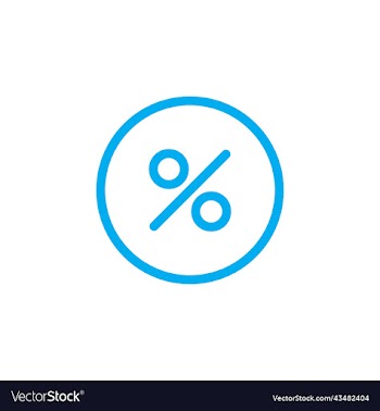 blue percentage line icon