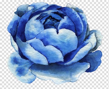 Blue petaled flowers illustration, Watercolor painting , Blue watercolor flowers transparent background PNG clipart