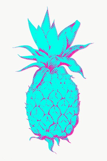 Blue pineapple halftone style design element | Free  transparent png - 2338638