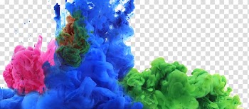 Blue, pink, and green smokes, Color Ink Paint Drop, Water blooming color ink transparent background PNG clipart