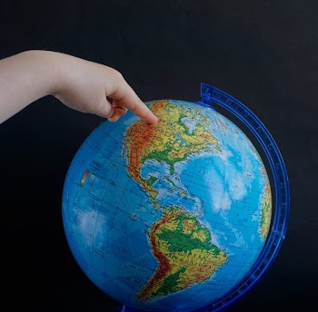 Blue Plastic Frame Desk Globe