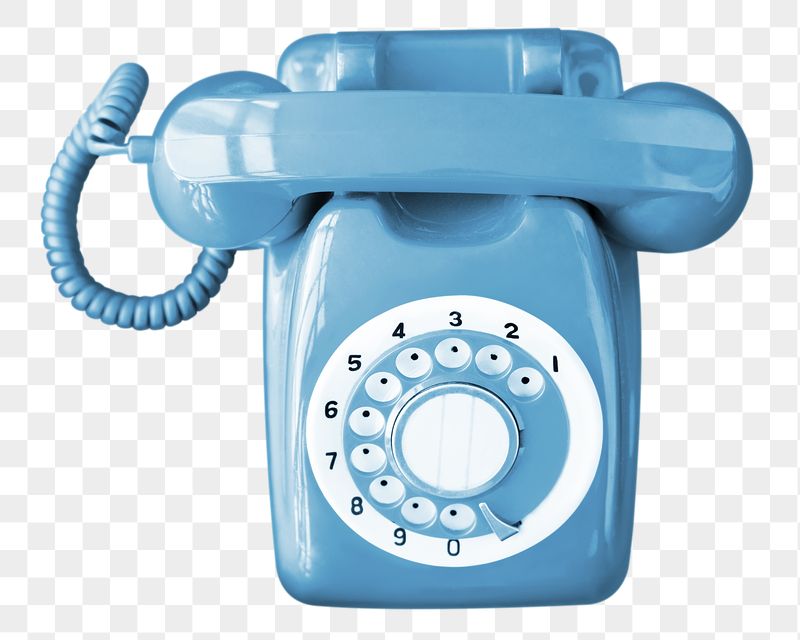 Blue png rotary telephone sticker, | Free PNG - rawpixel