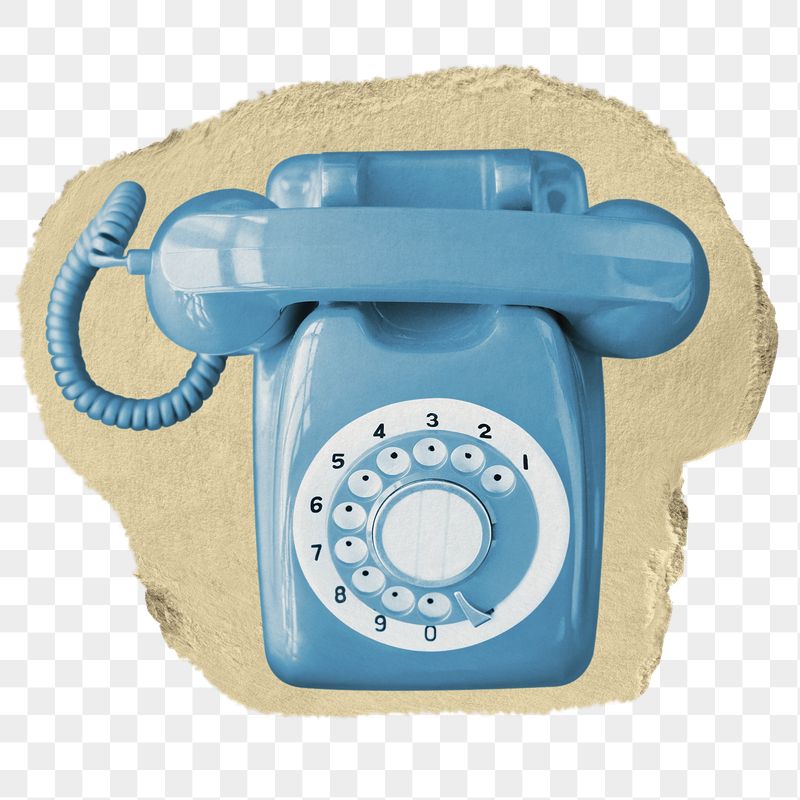 Blue png rotary telephone sticker, | Free PNG - rawpixel