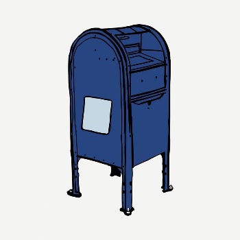Blue post box drawing, vintage | Free PSD - rawpixel