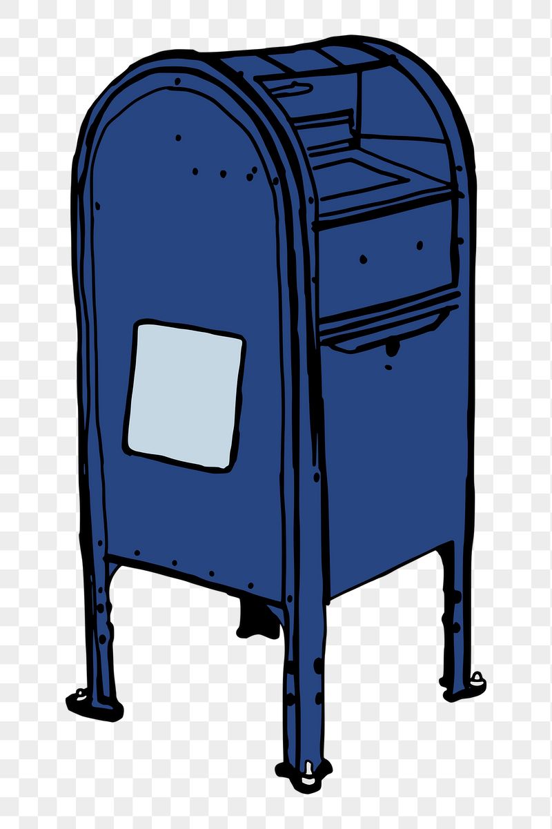 Blue post box png sticker, | Free PNG - rawpixel