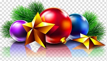 Blue, purple, and red baubles, Christmas Day Christmas card New Year Wish, Christmas Balls and Stars transparent background PNG clipart
