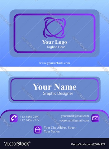 Blue purple business card vector image
