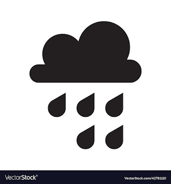 blue rain solid icon or logo