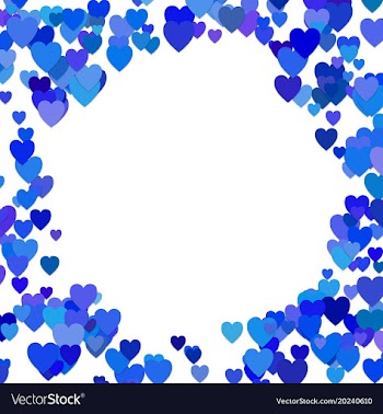 Blue random heart background design - love graphic vector image