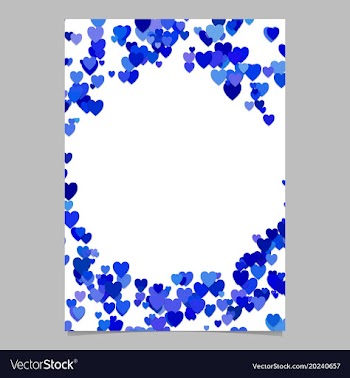 Blue random heart page background design - love vector image