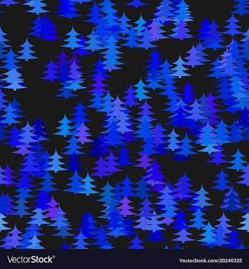 Blue random pine tree background - winter vector image