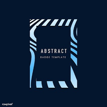 Blue rectangle abstract badge template vector | Free stock vector - 538165