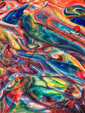 Blue, Red, And Green Paint