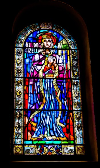 Blue Red Yellow and Green Tiffany Glass Window
