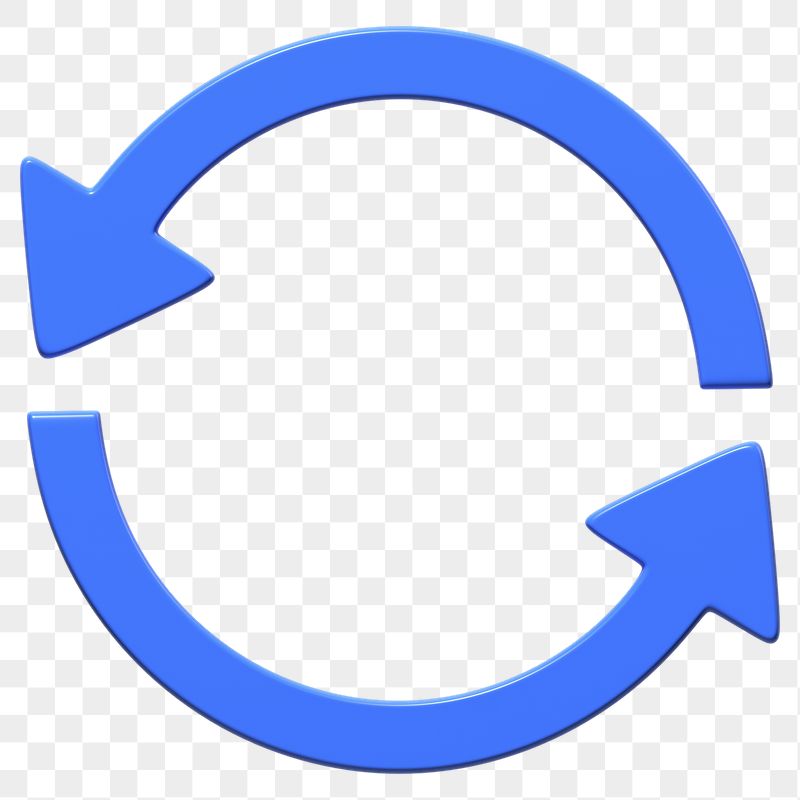 Blue refresh symbol png 3D | Free PNG - rawpixel