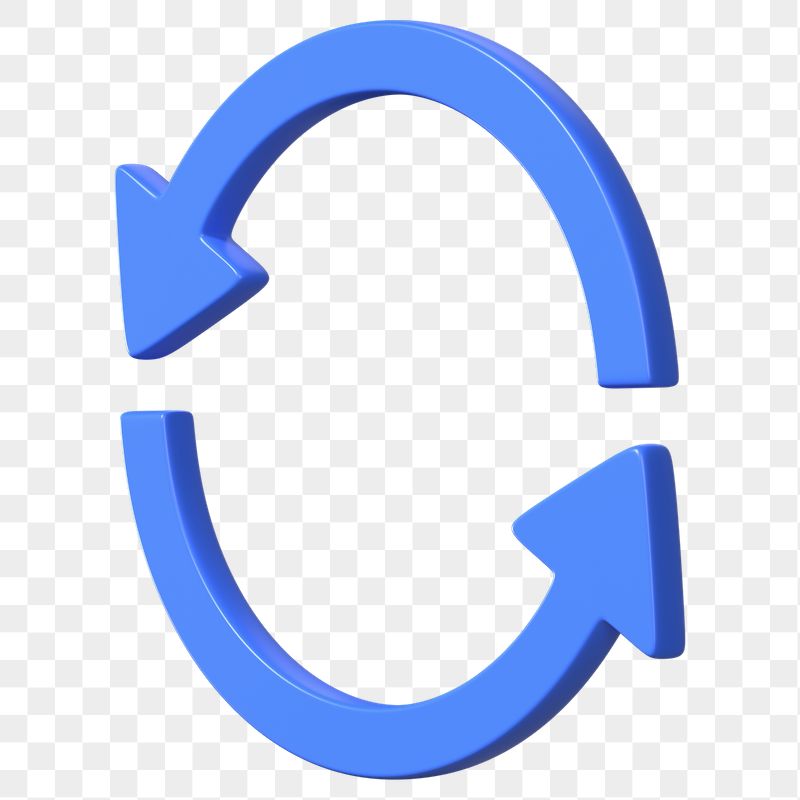 Blue refresh symbol png 3D | Free PNG - rawpixel