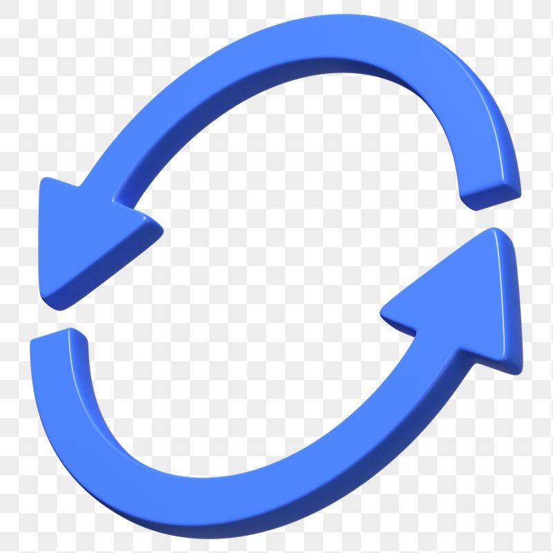 Blue refresh symbol png 3D | Free PNG - rawpixel