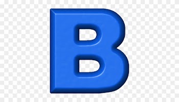 Blue Refrigerator Magnet B - Letras Do Alfabeto Azul