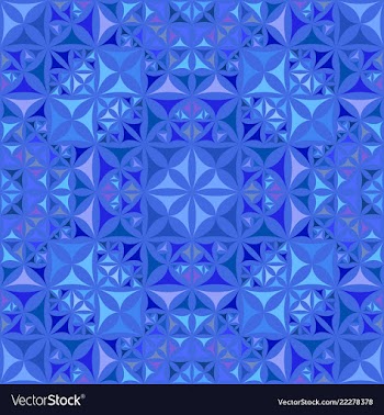 Blue repeating kaleidoscope pattern background vector image