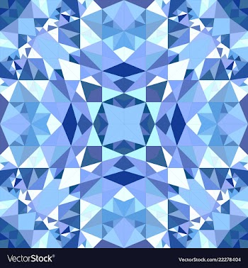 Blue repeating kaleidoscope pattern background vector image