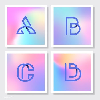 Blue  retro alphabets vector set | Free stock vector - 543537