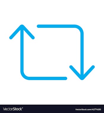 blue retweet arrows icon