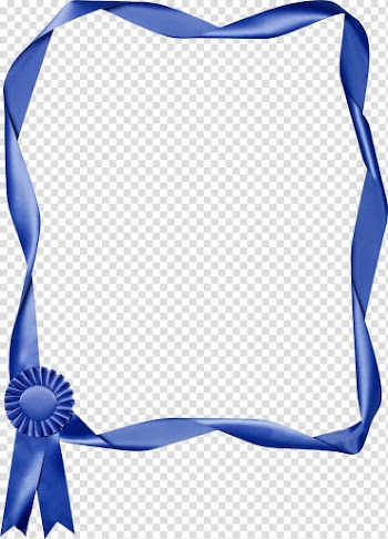 Blue ribbon frame transparent background PNG clipart