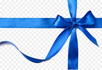 Blue ribbon Gift - Gift Ribbon PNG File 