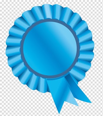 Blue ribbon illustration, Rosette , Rosette Ribbon Blue transparent background PNG clipart