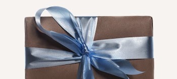 Blue Ribbon On Gift