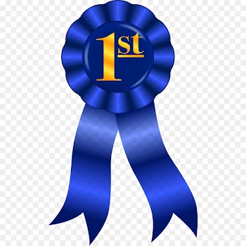 Blue ribbon Prize Award Clip art - 1st 