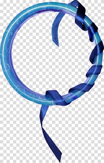 Blue ribbon, Ribbon wound Yuhuan transparent background PNG clipart