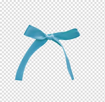 Blue Ribbon Turquoise Color Shoelace knot, ribbon transparent background PNG clipart