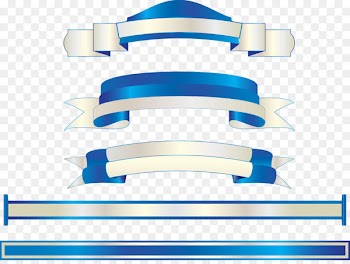 Blue Ribbon - Vector Hand-painted blue satin label 