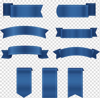 Blue ribbons illustrations, Blue Ribbon, Blue festive ribbon transparent background PNG clipart