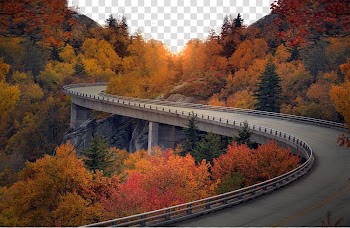 Blue Ridge Parkway Linn Cove Viaduct Landwasser Viaduct Starrucca Viaduct, Qinhuangdao Maple Leaf Highway transparent background PNG clipart