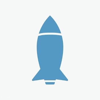 Blue rocket icon on white background | Free stock vector - 457669