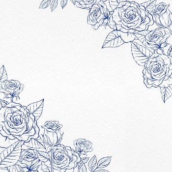 Blue rose border background, vintage | Free PSD - rawpixel