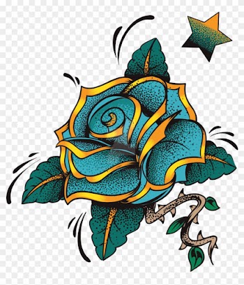 Blue Rose By Artbeautifulcloth On Deviantart - Rose Tattoo Designs Png