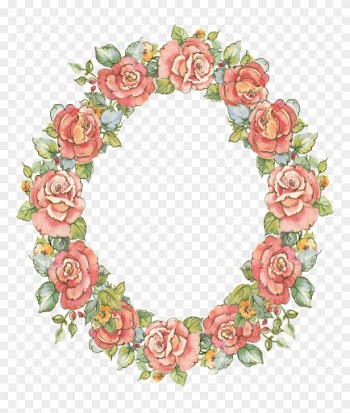 Blue Rose Clipart Beautiful Frame - Vintage Floral Frame Oval