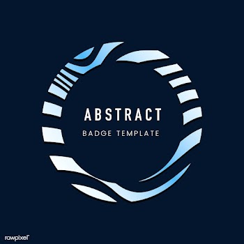 Blue round abstract badge template vector | Free stock vector - 538091