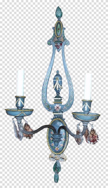 Blue s, blue framed uplight chandelier transparent background PNG clipart