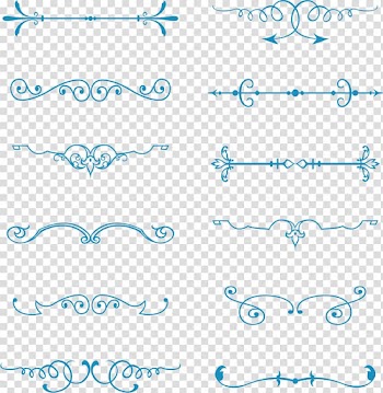 Blue s, European-style flower vine separator bar transparent background PNG clipart