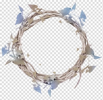 Blue s, white and grey wreath transparent background PNG clipart