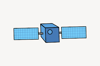 Blue satellite clipart illustration psd. | Free PSD - rawpixel