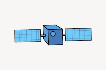 Blue satellite collage element illustration | Free Vector - rawpixel