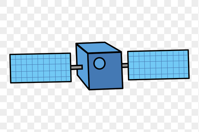 Blue satellite png sticker illustration, | Free PNG - rawpixel