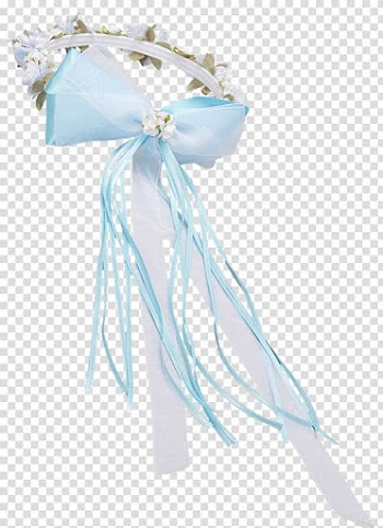 Blue Satin Silk Headgear Artificial flower, blue wreath transparent background PNG clipart